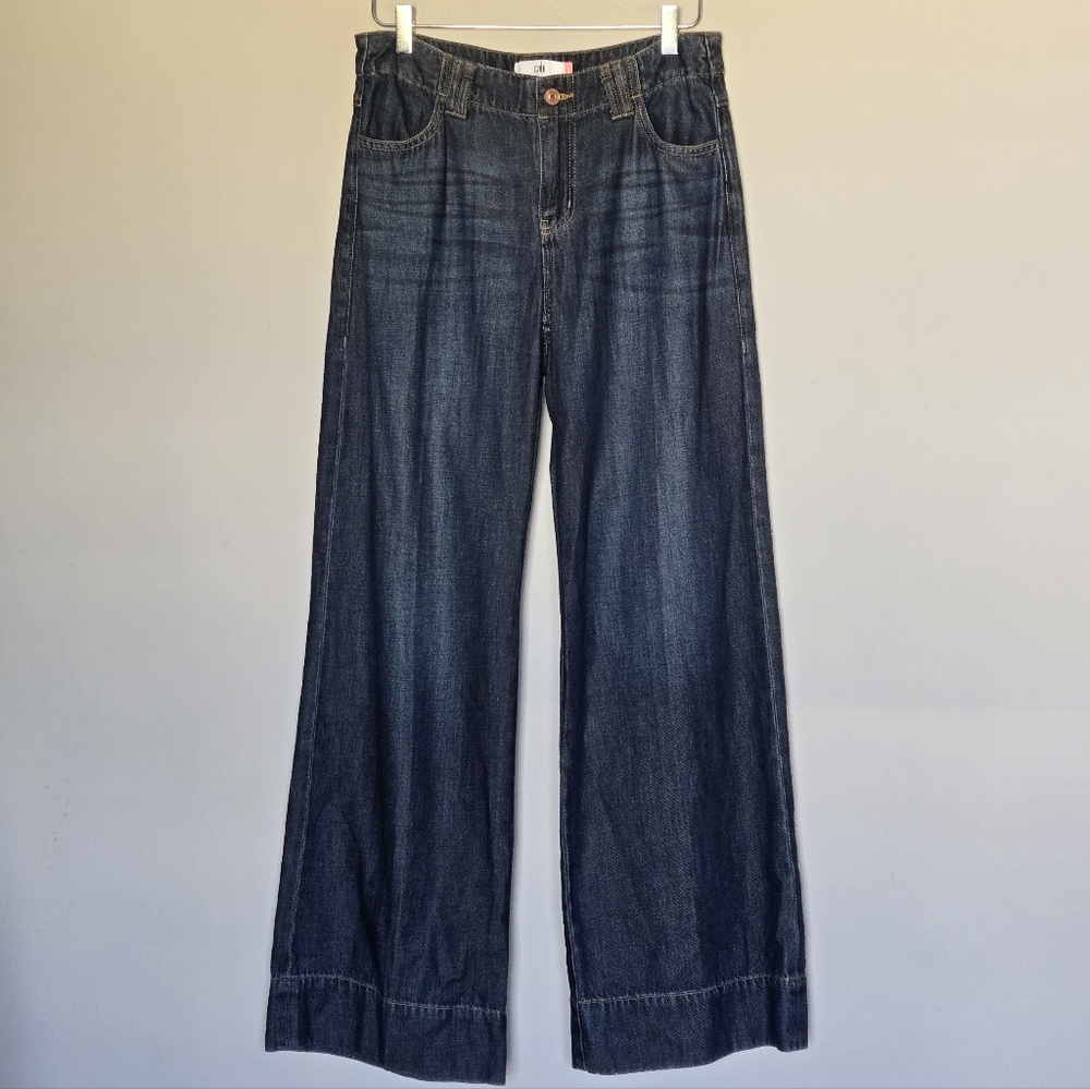 CAbi Dark Wash Wide Leg Jeans